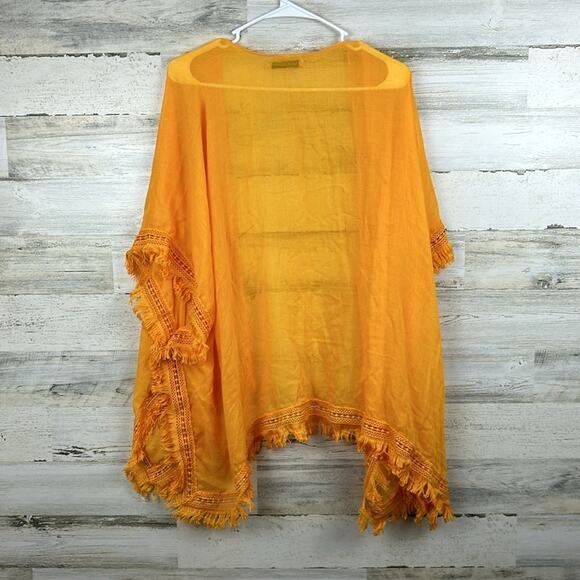 Laundry By Design Womens One size yellow fringe kimono medium length - Picture 4 of 4
